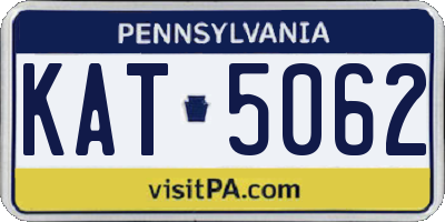PA license plate KAT5062