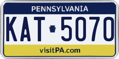 PA license plate KAT5070