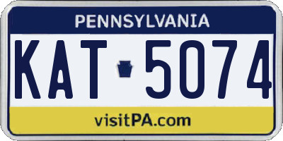PA license plate KAT5074