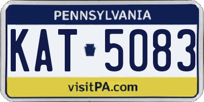 PA license plate KAT5083