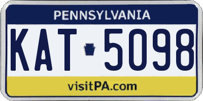 PA license plate KAT5098