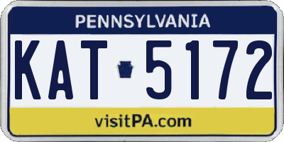 PA license plate KAT5172