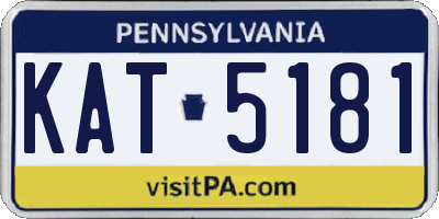 PA license plate KAT5181