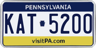 PA license plate KAT5200