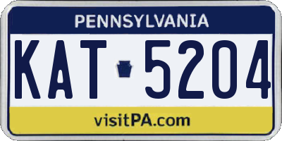 PA license plate KAT5204