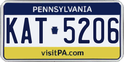 PA license plate KAT5206