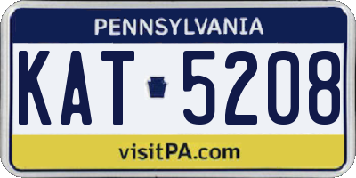 PA license plate KAT5208