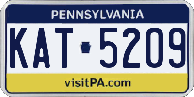 PA license plate KAT5209