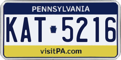 PA license plate KAT5216