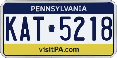 PA license plate KAT5218