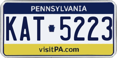 PA license plate KAT5223