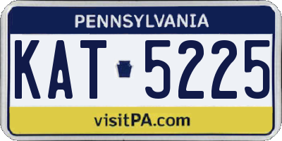 PA license plate KAT5225