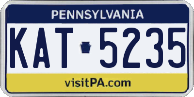 PA license plate KAT5235