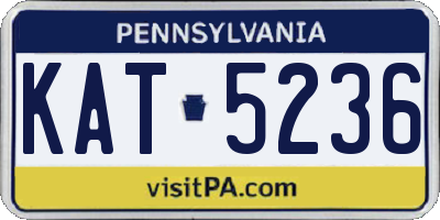 PA license plate KAT5236