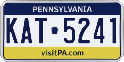 PA license plate KAT5241