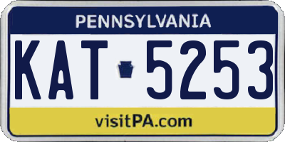 PA license plate KAT5253