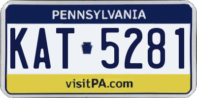 PA license plate KAT5281