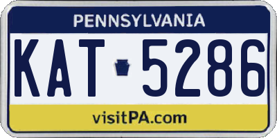 PA license plate KAT5286