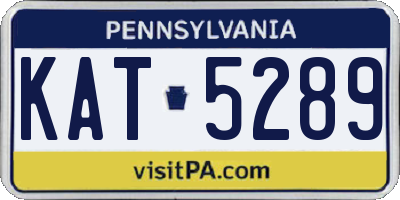 PA license plate KAT5289
