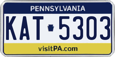 PA license plate KAT5303
