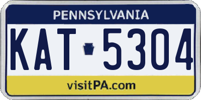 PA license plate KAT5304
