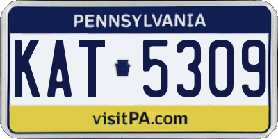 PA license plate KAT5309