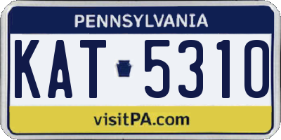 PA license plate KAT5310