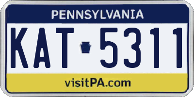PA license plate KAT5311