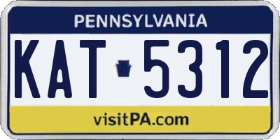 PA license plate KAT5312