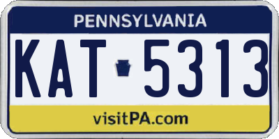 PA license plate KAT5313