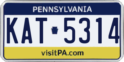 PA license plate KAT5314