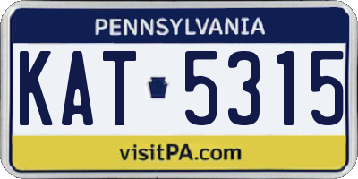 PA license plate KAT5315