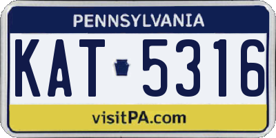 PA license plate KAT5316