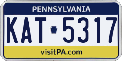 PA license plate KAT5317