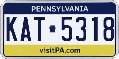 PA license plate KAT5318
