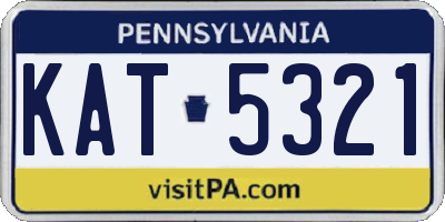 PA license plate KAT5321