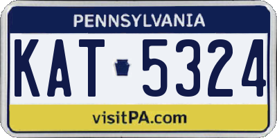 PA license plate KAT5324