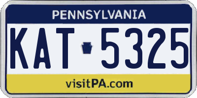 PA license plate KAT5325