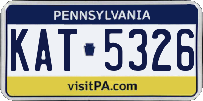 PA license plate KAT5326