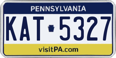 PA license plate KAT5327