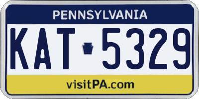 PA license plate KAT5329