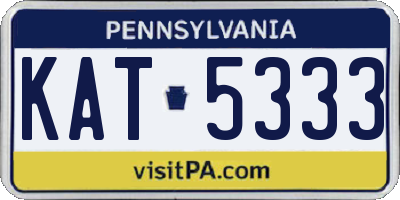 PA license plate KAT5333
