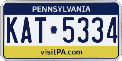 PA license plate KAT5334