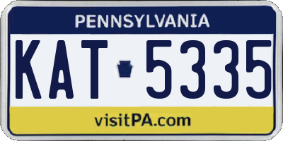 PA license plate KAT5335