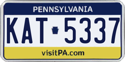 PA license plate KAT5337