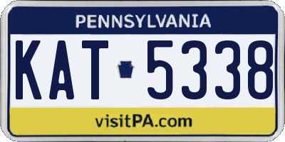 PA license plate KAT5338