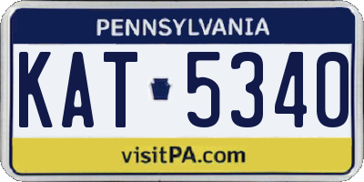 PA license plate KAT5340