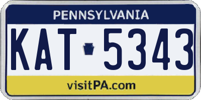 PA license plate KAT5343