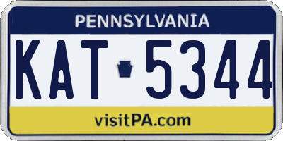 PA license plate KAT5344