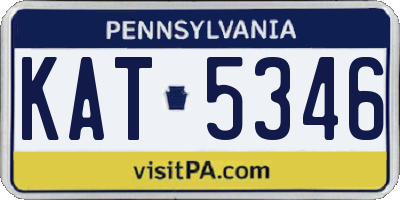 PA license plate KAT5346